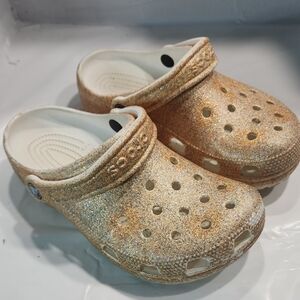 Crocs Gold Glitter Sz 7